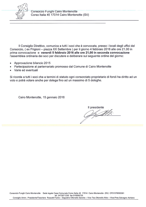 convocazione assemblea 2016