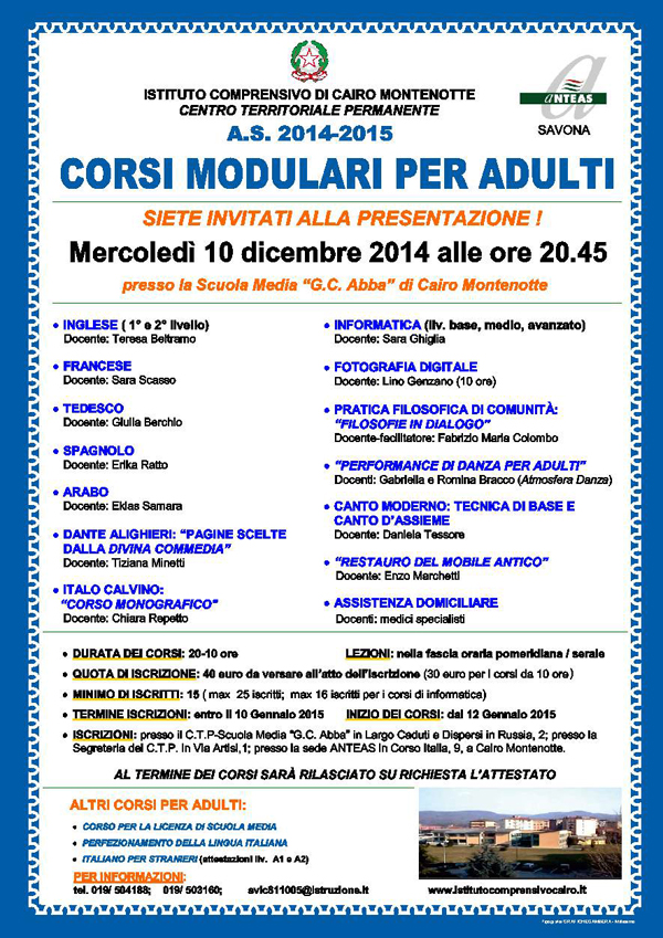 Corsi modulari 2014