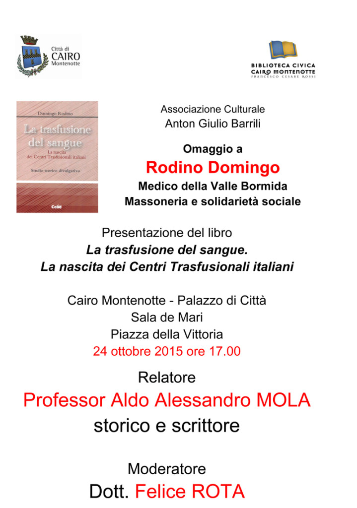 Locandina presentazione libro Domingo Rodino